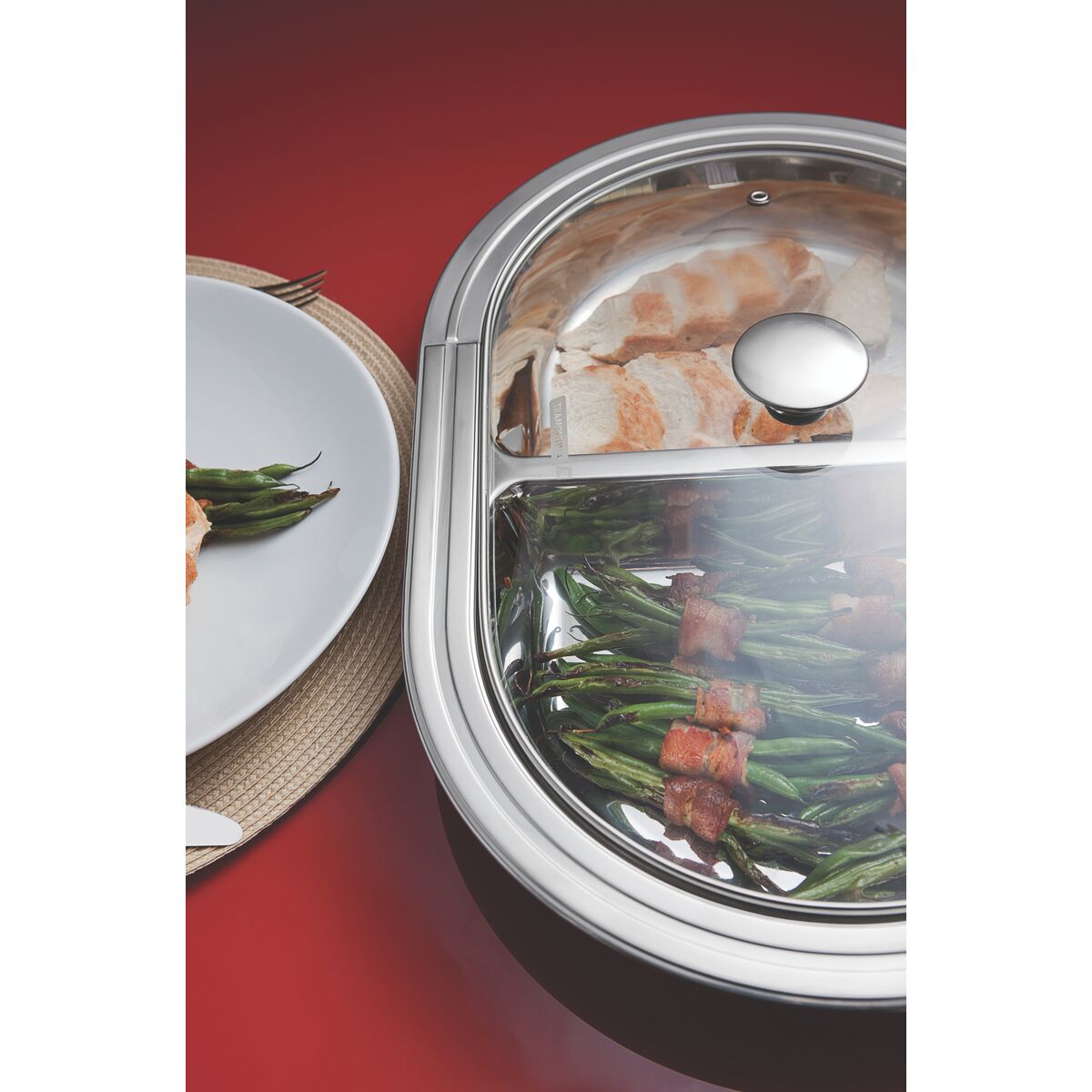 Tramontina Ciclo divided serving dish with glass lid 45 cm